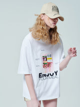 キャンペ-ンTシャツ/[ENJOY YOUR MEAL] CAMPAIGN 1/2 T-SHIRT SKEWER _WHITE