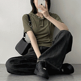 ミズスリットスナップフード半袖Tシャツ / Mizu Slit Snap Hood Short Sleeve Tee