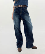 クラックディープダークブルーパンツ / No.520 Crack deep dark blue pants