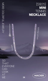ヴァイオレットミニテニスネックレス/[S925] Violet Mini Tennis Necklace (white silver)