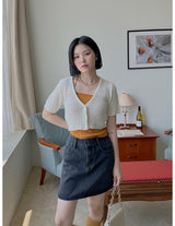 プロデュースショートスリーブカーディガン / Produce short sleeve cardigan (4color)