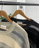 ストライプラウンドニットウェア/NI Striped Round Knitwear (2 colors)