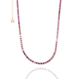 ピンクミニテニスネックレス/[S925] Pink Mini Tennis Necklace (rosegold)