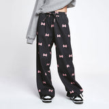 リボンパターンジョガーパンツ/Ribbon pattern Jogger pants [Black]