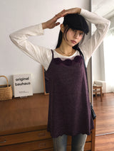 Elt ボカシシャーリングストラップスリムフードTシャツ