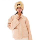 Stardust Boucle Wool Jacket [Peach]
