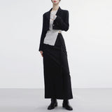 Ash long D belt skirt