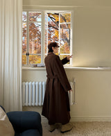 ウールローブヒッデンコート/Wool robe hidden coat (2 color)