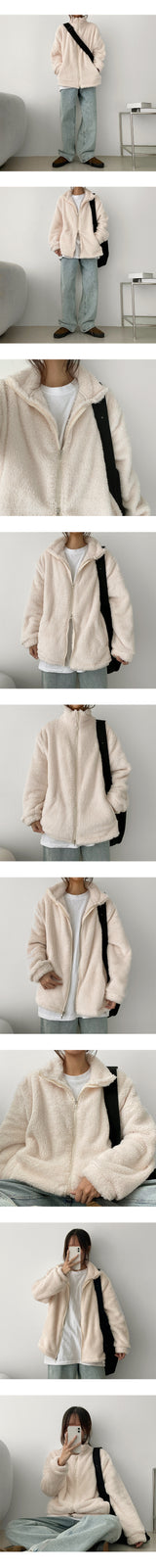 Lebaboule wool two-way zip-up