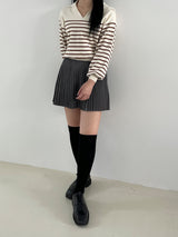 Sofia collar stripe knit