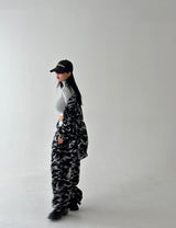 [UNISEX] Camouflage Fleece Wide Pants