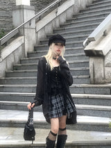 Preppy Pleated Tennis Check Skirt