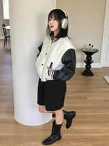 Blando fleece varsity jacket
