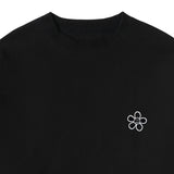 [UNISEX]Line flower dot embroidery sweatshirt
