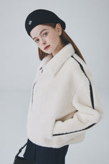 ビーガンレザーラインファージャケット / Vegan Leather Line Fur Jacket