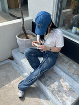 デニムリボンキャップ / denim ribbon cap (deep blue)