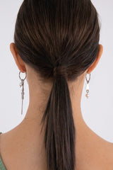 ミックスモチーフフープリングアンバランスピアス/Mix motifs hoop ring unbalanced earring