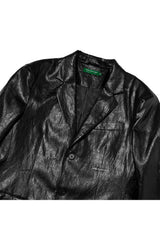 フリップクラックレザーブレザー / FLIP Crack Leather Blazer_Black (6678754295926)