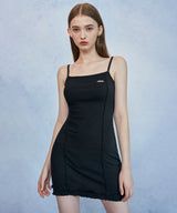 HIDE Lettuce Edge Line Dress (Black) (6570971463798)