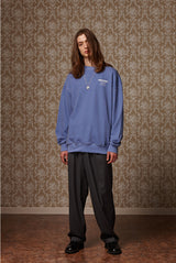 Pigment washed crewneck - Blue (4622121795702)