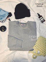 original logo sweat shirt. melange gray