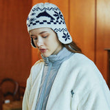 Dolphin nordic earflap knit beanie (6622470144118)