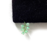 Drop Green Flower Beads Beanie [Angora Black]