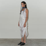 2ウェイシャーリングシアーロングワンピース / 2 WAY SHIRRING SHEER LONG OPS (WHITE)