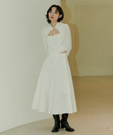 HIGH WAIST FLARE MAXI SKIRT - IVORY (6689408712822)
