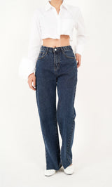 ワイドフィットスリットデニムパンツ/WIDE FIT SLIT DENIM PANTS [16627]
