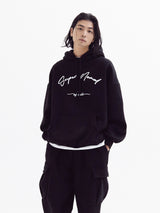 SuperNomal balloon over fleece hoody BLACK