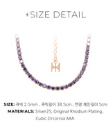 ヴァイオレットミニテニスネックレス/[S925] Violet Mini Tennis Necklace (rosegold)