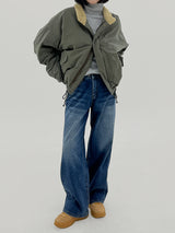 ウールショートパッドジャンパー / Wool short padded jumper (2color)
