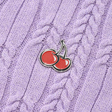 スモールチェリークロップ丈ニット／SMALL CHERRY CABLE CROP KNIT [LIGHT LAVENDER]