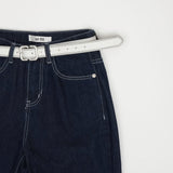 ベルトセット４パートクロップドデニムパンツ/ BELT SET 4 PART CROPPED DENIM PANTS [6812]