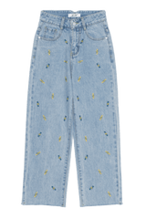 ワイドフィットキャンディ刺繡デニムパンツ/WIDE FIT CANDY EMBROIDERY DENIM PANTS