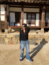 Basic side line point denim