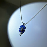 Melted star square marble necklace