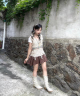 エスニックビンテージニーズニットスリーブレス / Ethnic Vintage Beads Knit Sleeveless