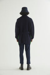 CHECKERBOARD ROBE CARDIGAN NAVY (6613774139510)