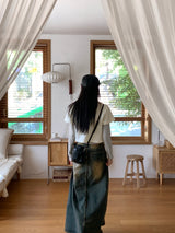 Ito Sand Washed Wide Maxi Denim Skirt