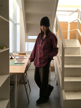 [UNISEX] Dickes Vintage Check Brushed Outer Long Sleeve Shirt