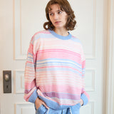 Multi stripe see-through knit