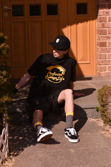 インフィニティーカレッジライフクルーネックブラックユニセックスTシャツ / Infinite college life crew neck black Unisex T-shirt