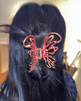 Pink butterfly hairpin