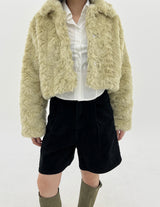ブラックコーデュロイファイブピースショーツ / Black corduroy five-piece shorts