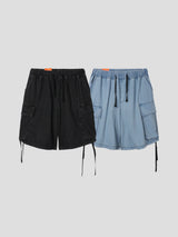Washing cargo half denim 2color