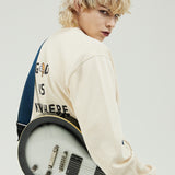 オーバーフィットスウェットシャツ/OVERFIT SWEAT SHIRT-CREAM