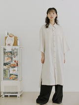 ユニセックスワイドスリーブロングシャツ/unisex wide sleeve long shirts natural