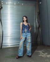 damage denim pt - light blue